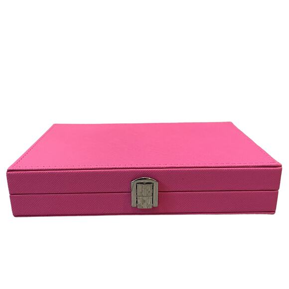 BROUK & CO Ellen Dominoes Travel Set in Posh Hot Pink Vegan Leather NEW In Box - Picture 4 of 10